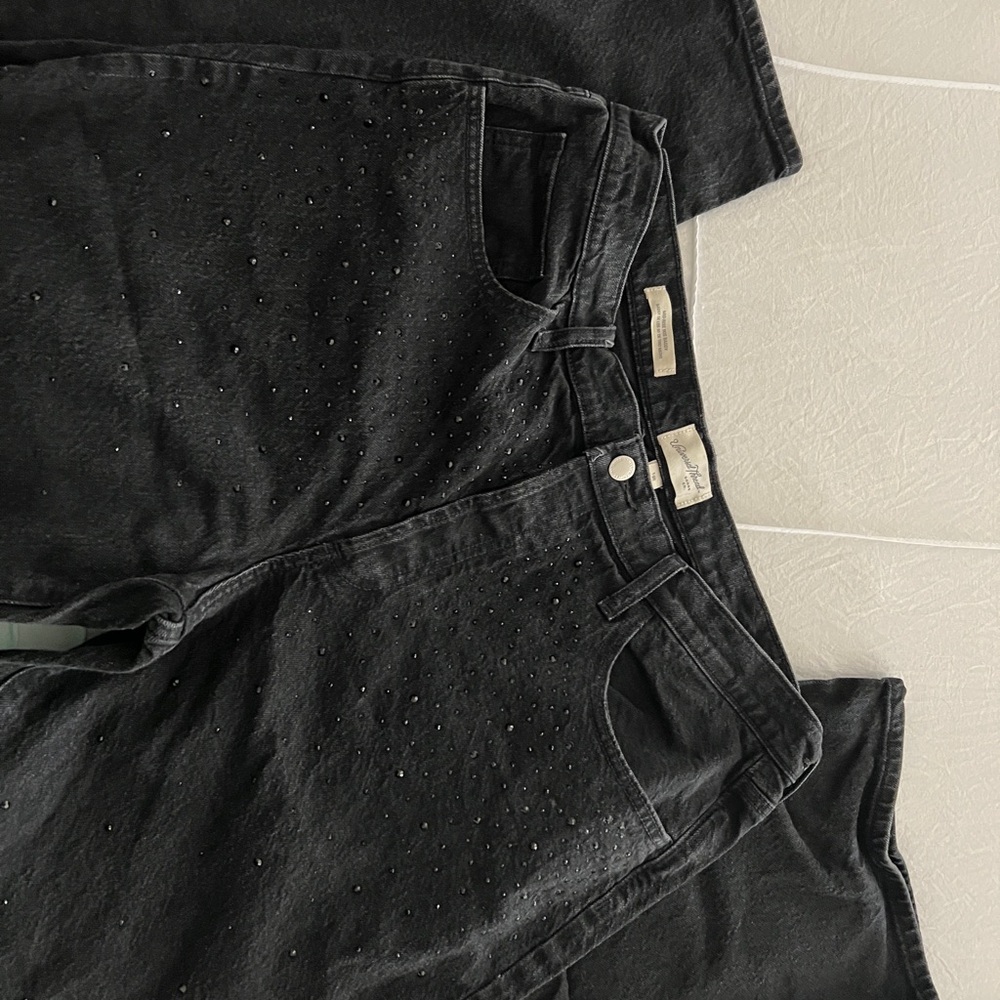 Universal Thread Dark Wash Baggy Jeans with Rhinestones